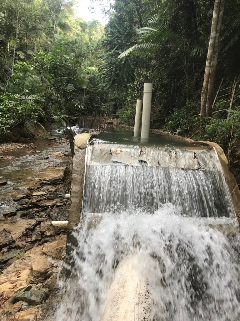 Turgo hydro turbine intake, Dominican Republic
